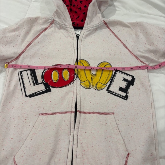 Disney Store Fleece Sweat Long Sleeve Full Zip "LOVE" Size Small - Picture 6 of 8